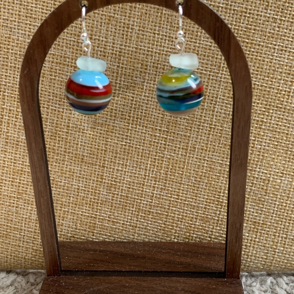 RECYCLED SURFBOARD Earrings - Eco-Friendly Ocean Jewelry** 🏄‍♀️ NWT - Picture 6 of 10